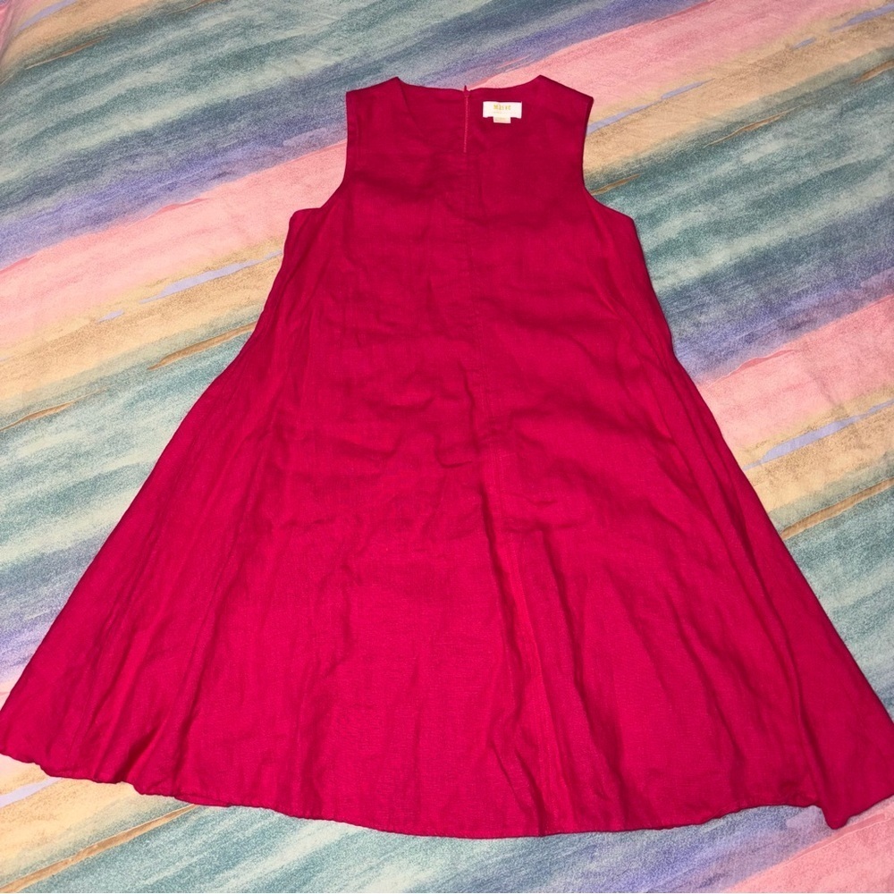 Maeve 100% Linen Melbourne Swing Dress size XS pink Anthropologie dress - Picture 4 of 11